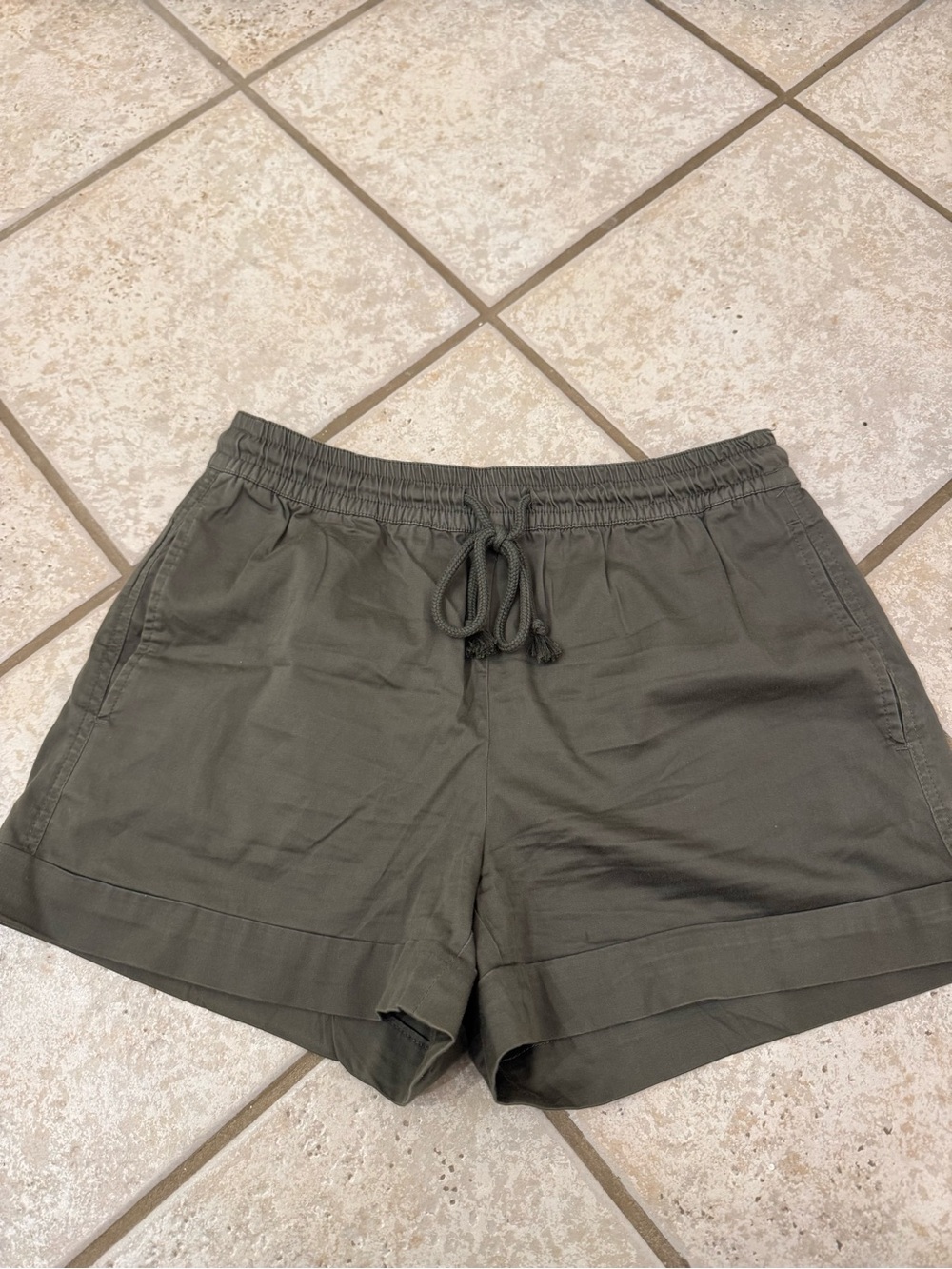 Olive Drawstring Women’s Shorts